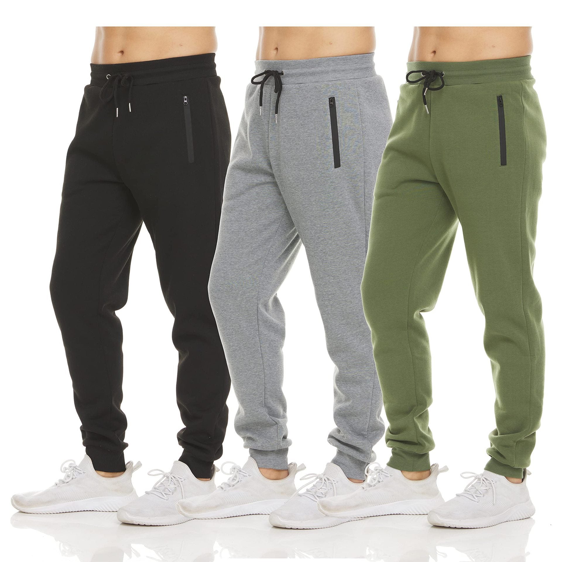 Men's Sports Trousers Casual Zipper Ankle-tied Solid Color