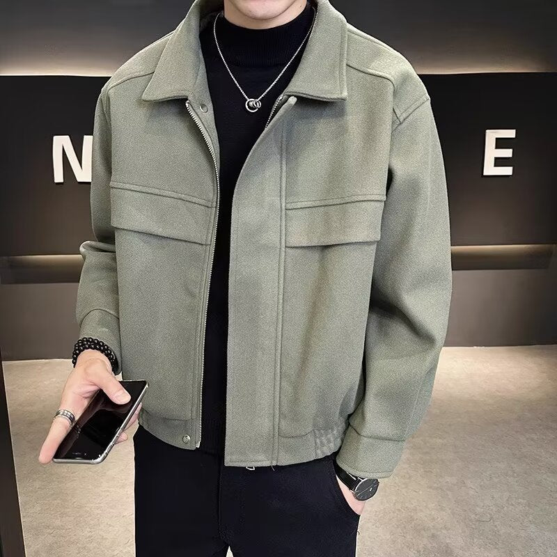 Men's Fashion Casual Short Wool Coat