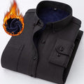 Oxford Flannel Long-sleeve Casual Brushed Fleece-lined Thick Warm Shirt