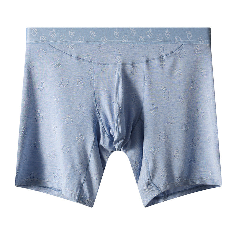 New Men's Lengthened Boxer Modal Ice Silk Comfort Shorts