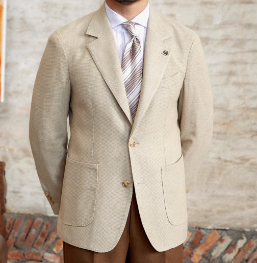 Commuter Cotton And Linen Textured Single-breasted Suit British Fashion Breathable