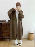 Over-the-knee Knitted Cardigan Women's Coat