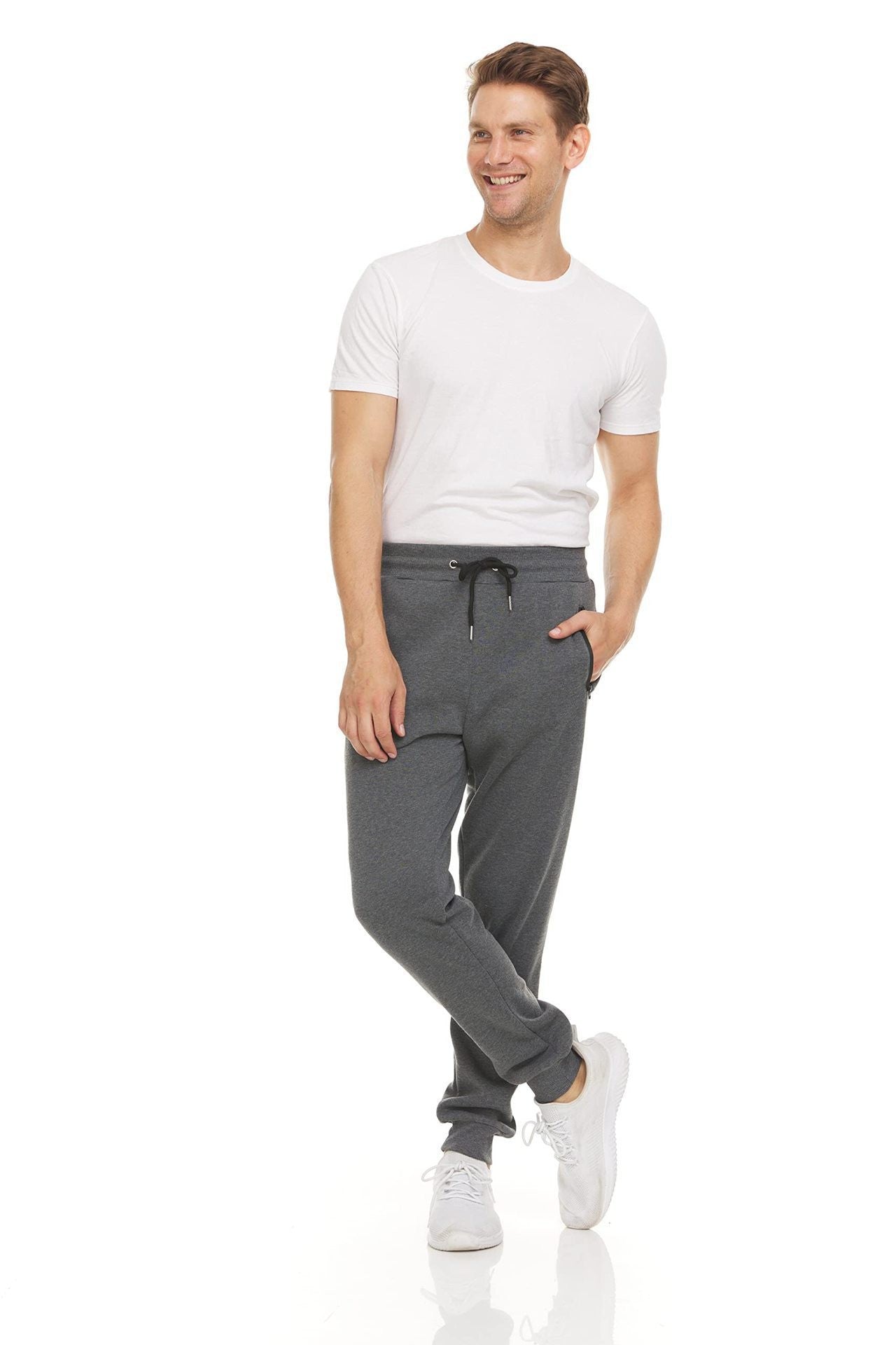 Men's Sports Trousers Casual Zipper Ankle-tied Solid Color