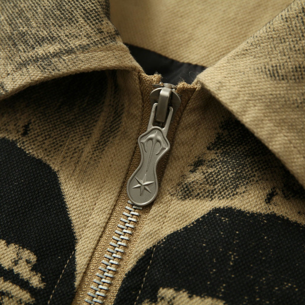 American Retro Graffiti And Badge Decoration Stitching Jacket