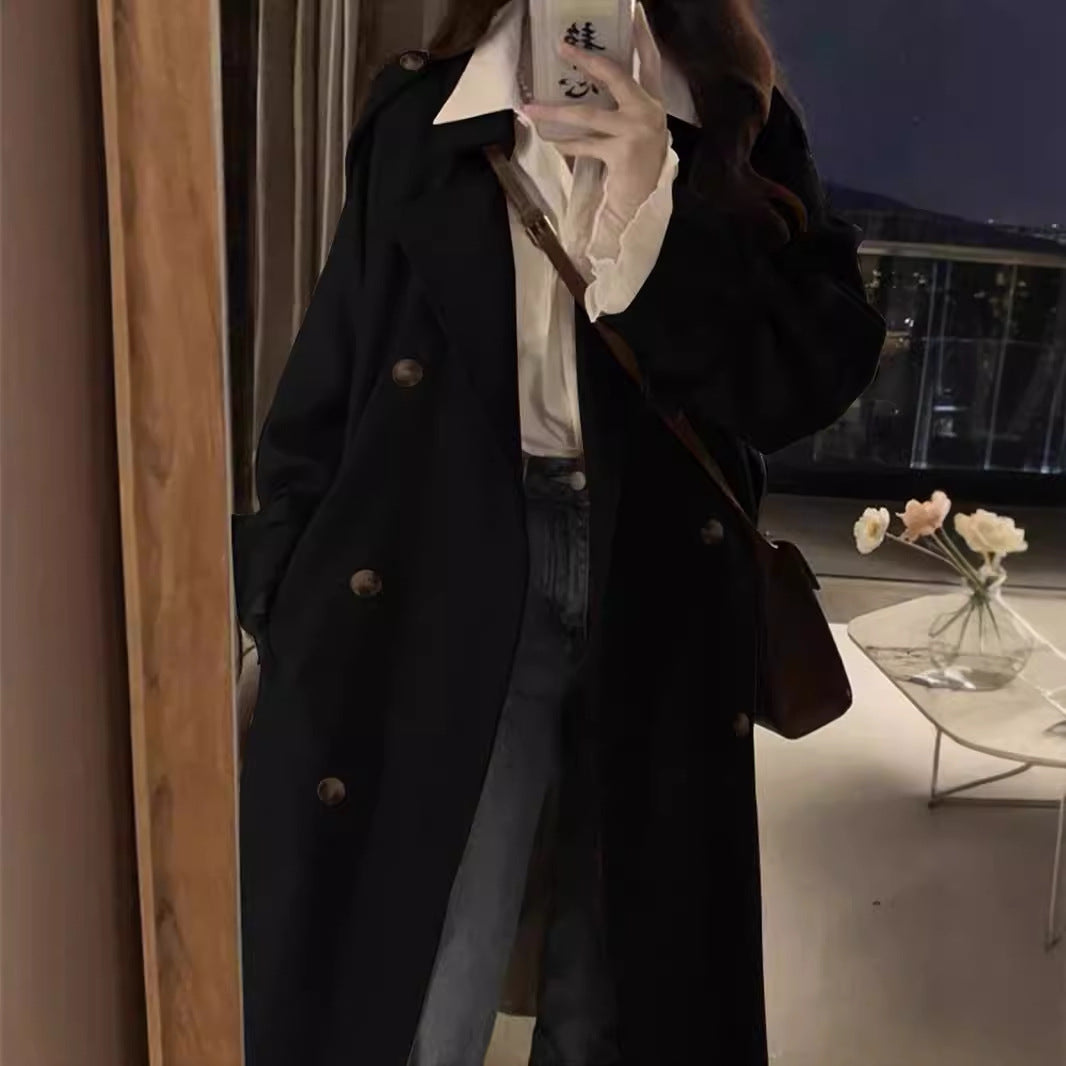 New Spring And Autumn British Style Mid-length Early Autumn Trench Coat For Women