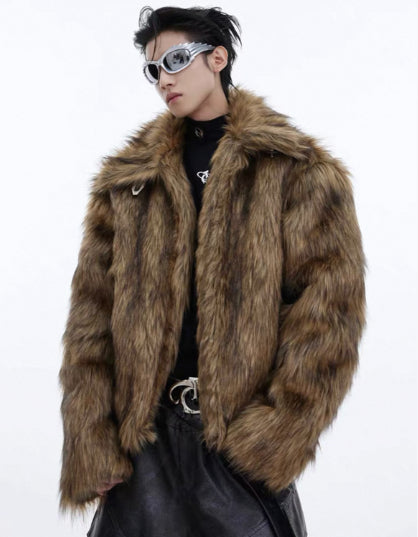Autumn And Winter Faux Fur Coat For Men