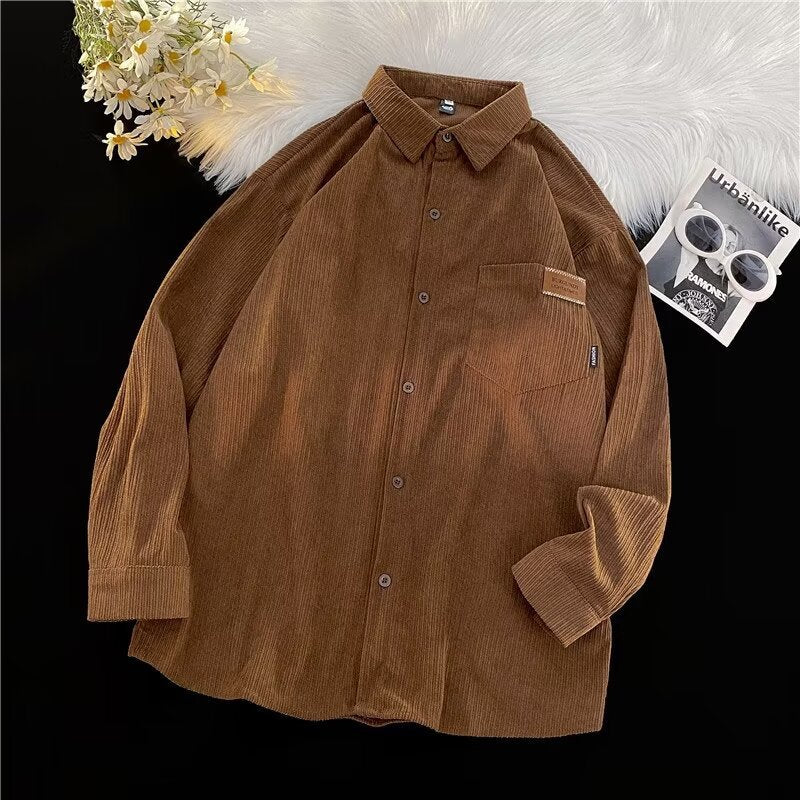 Simple American-style Retro Streetwear Loose-fit Boyfriend-style Trendy Shirt Jacket For Couples