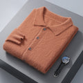 Solid-color Button-down POLO-collar Loose-fit Shirt-collar Jacket Top
