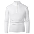 Men's Fashion Half Zipper Polo Sweater Casual Long Sleeve