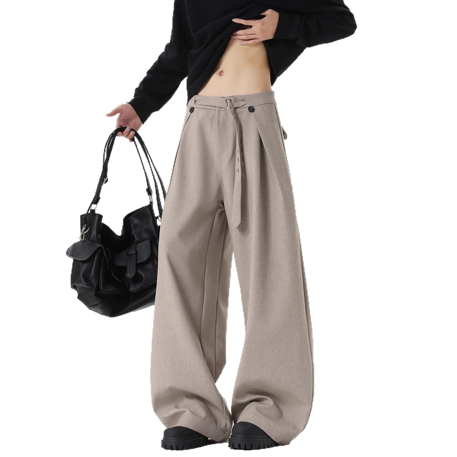 Old Money Style Draping Suit Pants Pleated