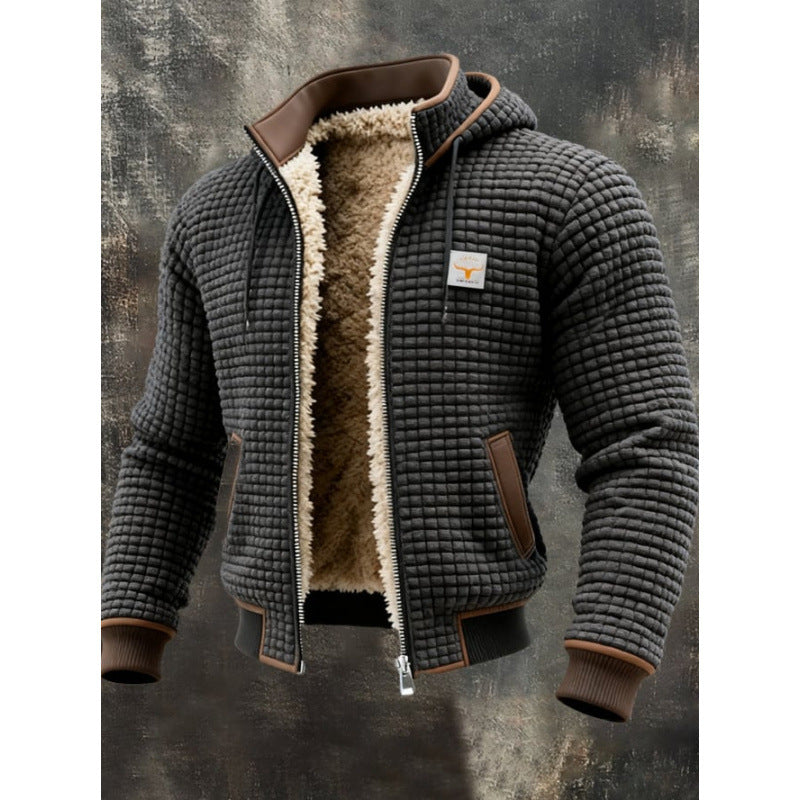 Men's Fleece-Lined Thick Hooded Jacket