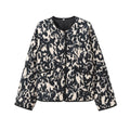 Women's Fashionable Printed Snap-button Long-sleeved Jacket
