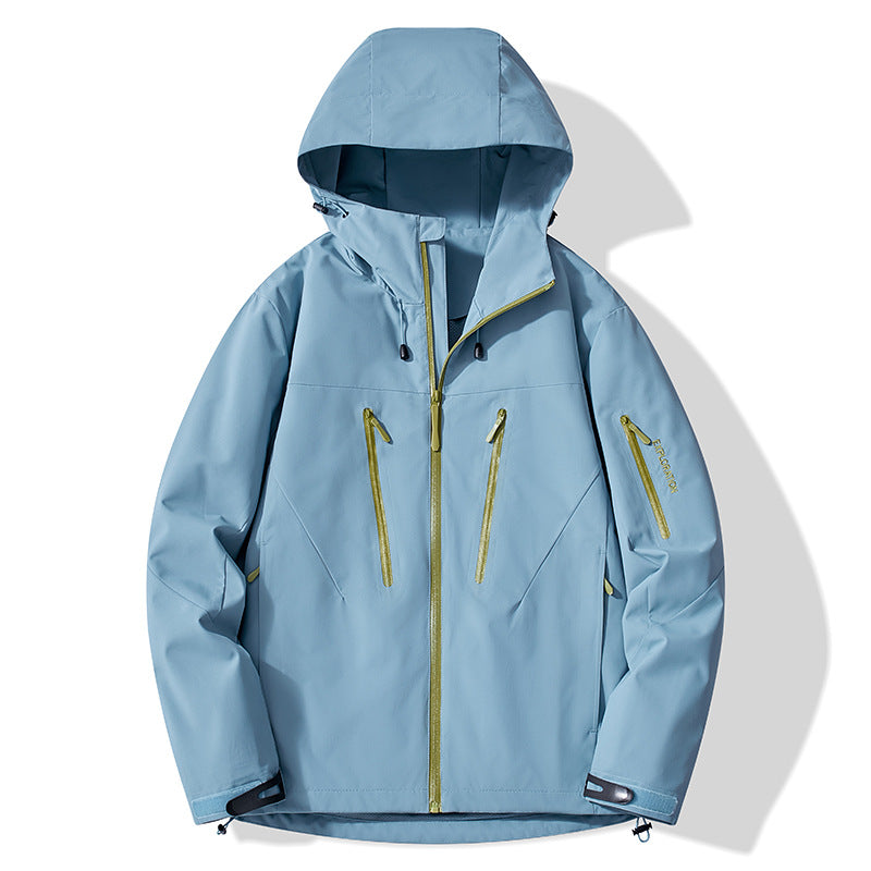 Color-blocked Hard-shell Outdoor Windbreaker Jacket