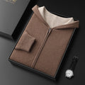 Men's Cashmere Zipper Cardigan Hooded Double-sided Sweater Coat