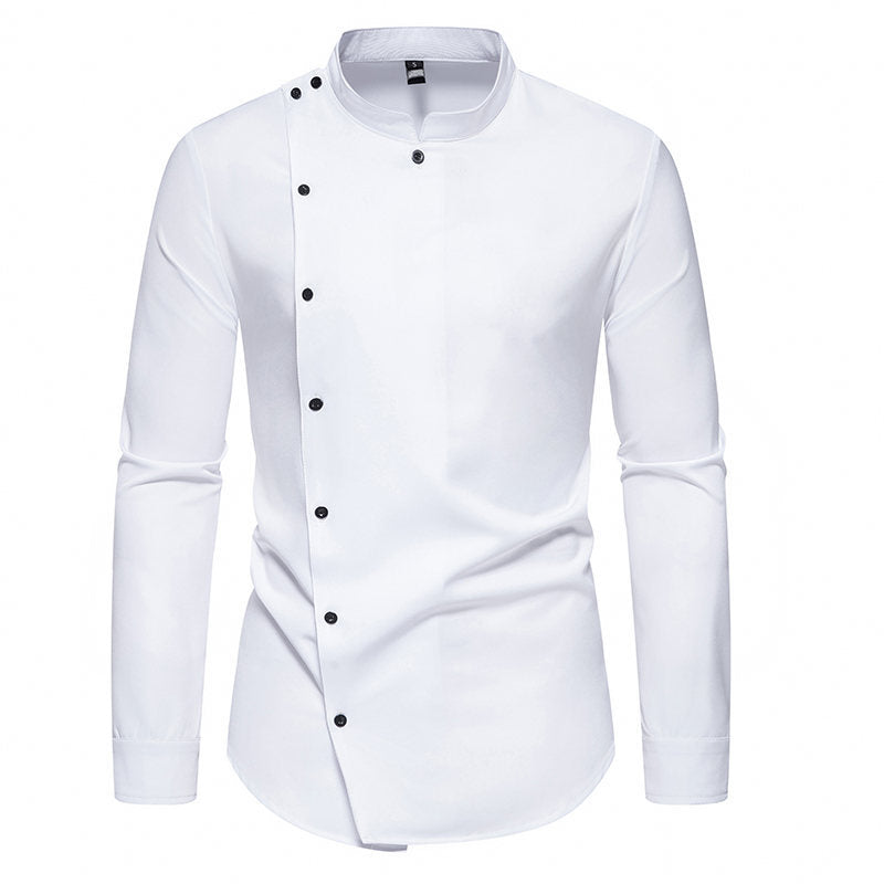 Long Sleeve Shirt Men's Stand Collar Workwear