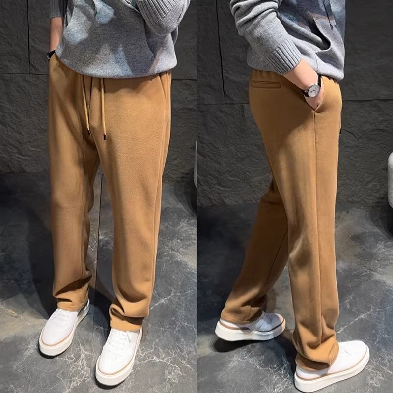 Loose Casual Men's Trendy Sports Sweatpants Thin Wide Leg Mop Long Pants