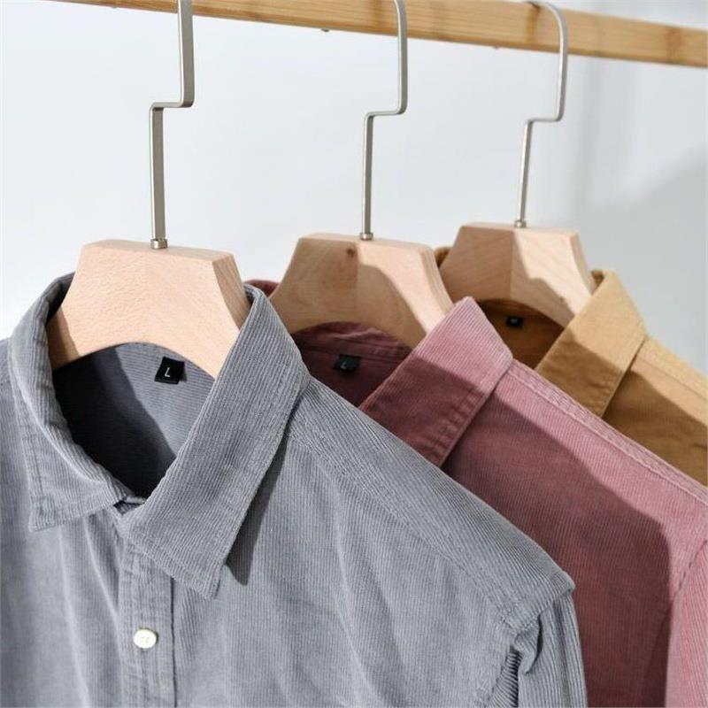 Japanese-style Corduroy Long-sleeve Men's Solid Color Corduroy Shirt For Spring And Autumn