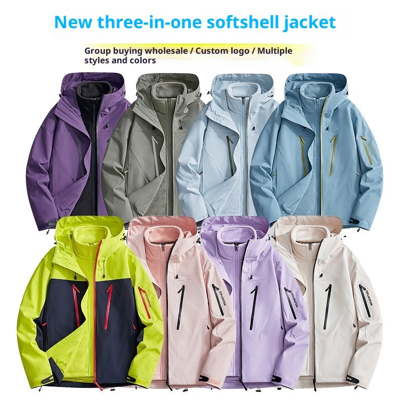 Color-blocked Hard-shell Outdoor Windbreaker Jacket