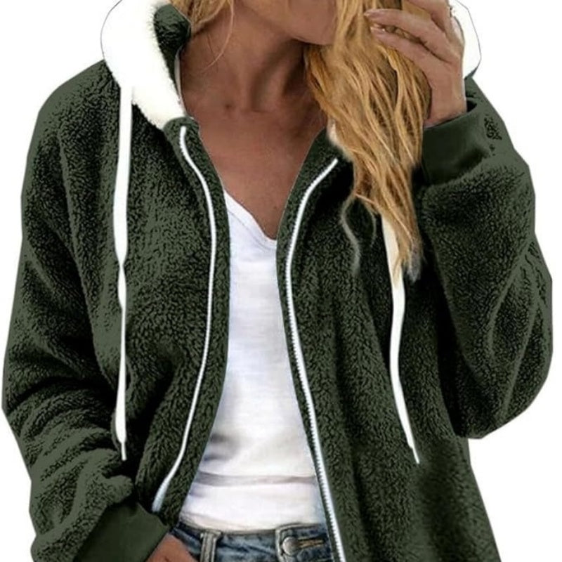 Women's Thick Mid-length Double-sided Plush Fur Hooded Coat Overcoat