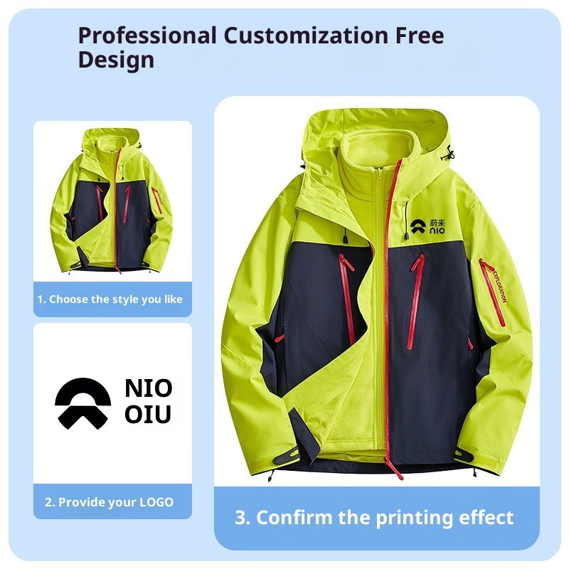 Color-blocked Hard-shell Outdoor Windbreaker Jacket