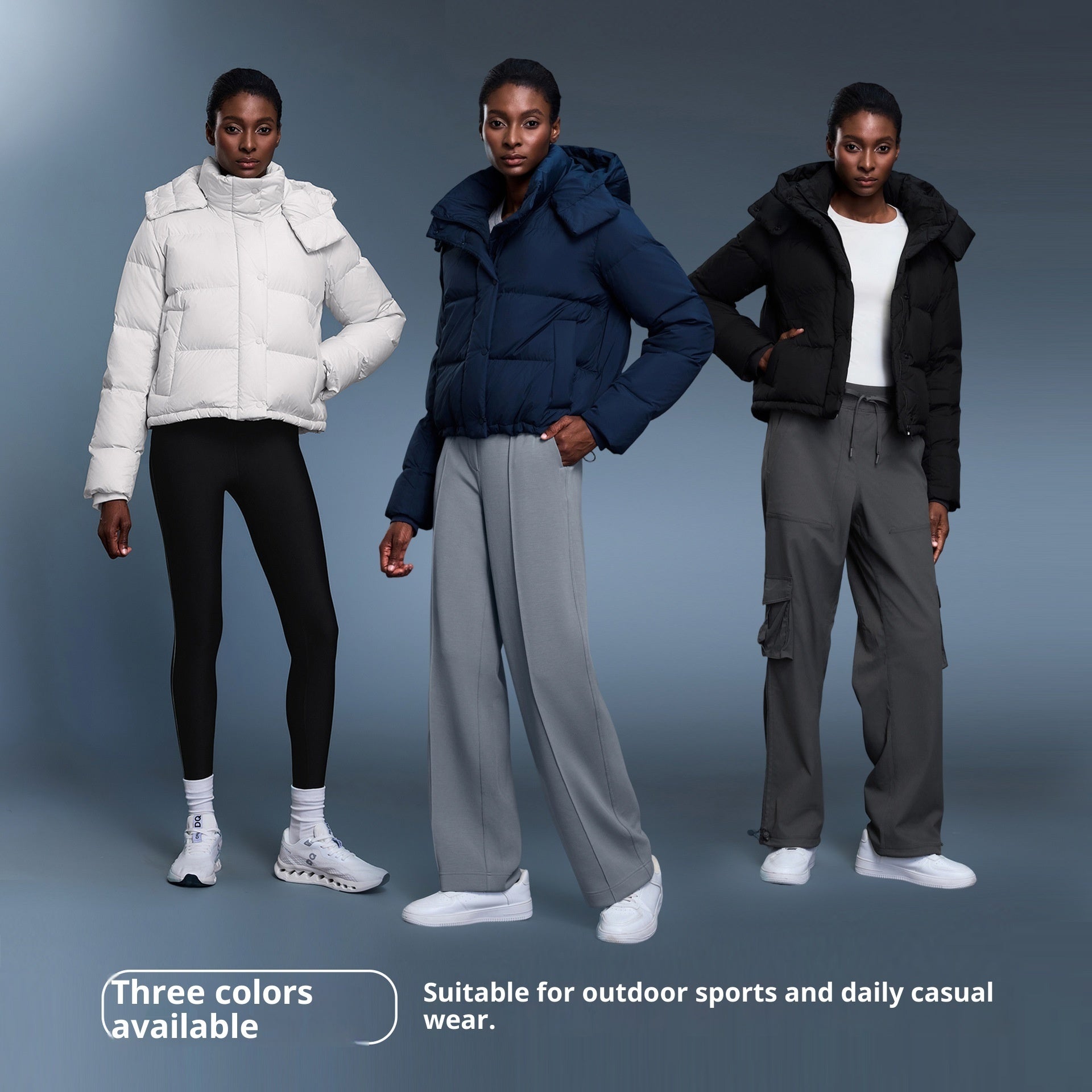 90 White Duck Down Women's New Winter Detachable Hooded Thick Warm Loose Fashion Coat