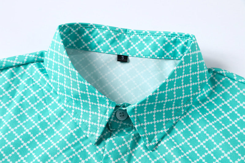 A Classic And Fashionable Diamond-shaped Small Checkered Shirt For Men