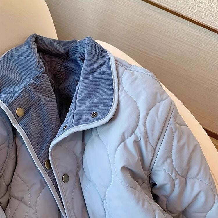 Blue Anti-aging Loose Women's Corduroy Niche Cotton Jacket