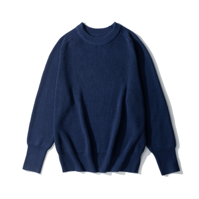 Woolen Sweater Warm Thick Solid Color Long Sleeve Sweater