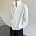Design Sense Stand Collar Stiff Shirt Jacket