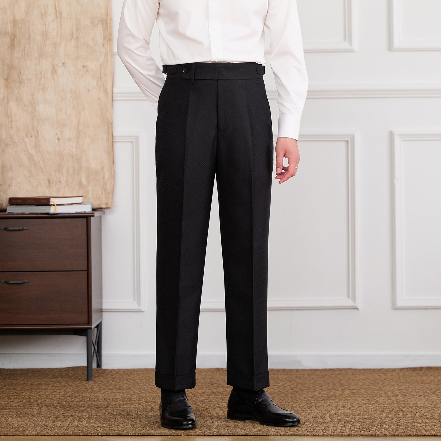 Commuter Anti-wrinkle Wide High Waist Straight Trousers Trendy