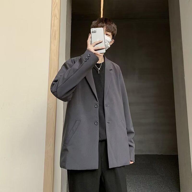 Casual Loose Trendy Pu Shuai Simple Men's Jacket