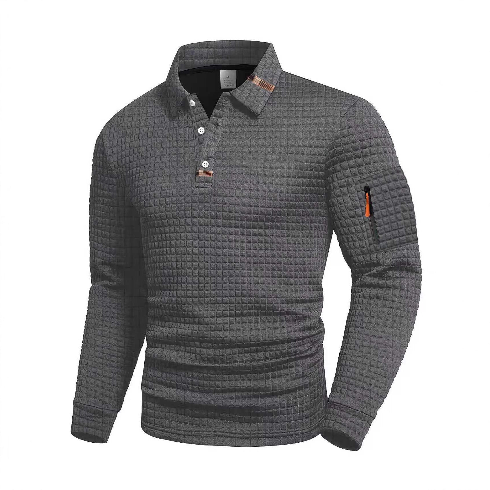 Patchwork Checkerboard Fashion Men's Casual Sports Polo Shirt