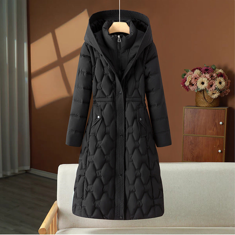 Long Cotton-padded Jacket Winter Fashion Mid-length Women's Down Cotton Jacket Coat