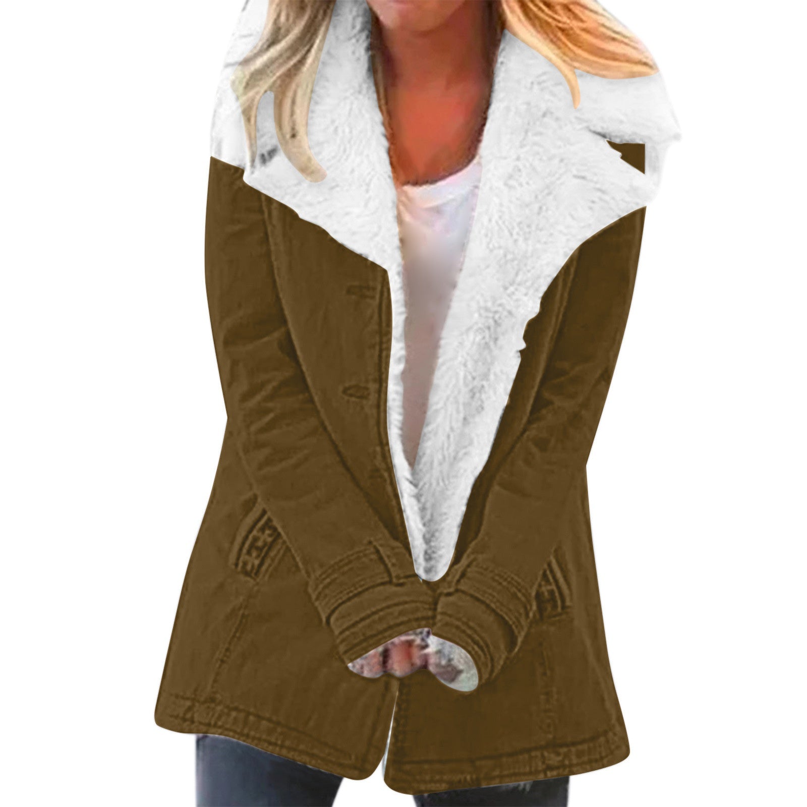 A Fleece Warm Cotton-padded Jacket For Women