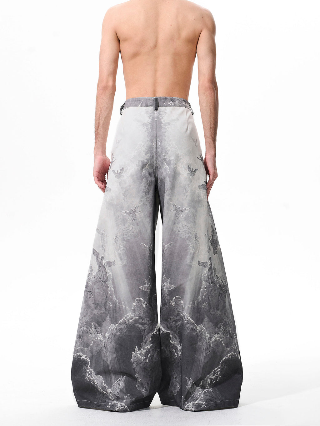 Vintage Rainbow-coated Trompe L'oeil Painted Distressed Straight-leg Jeans