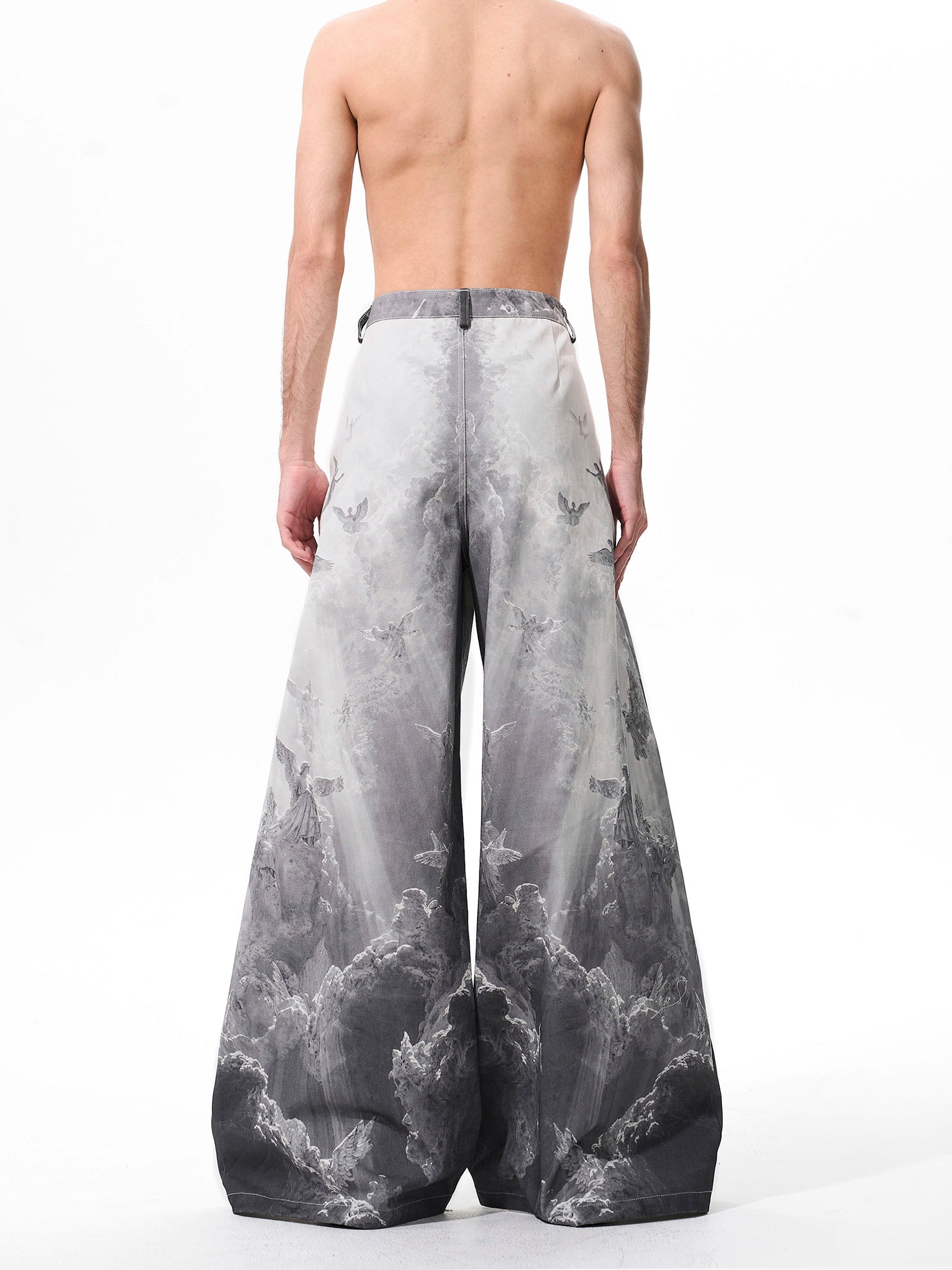 Vintage Rainbow-coated Trompe L'oeil Painted Distressed Straight-leg Jeans