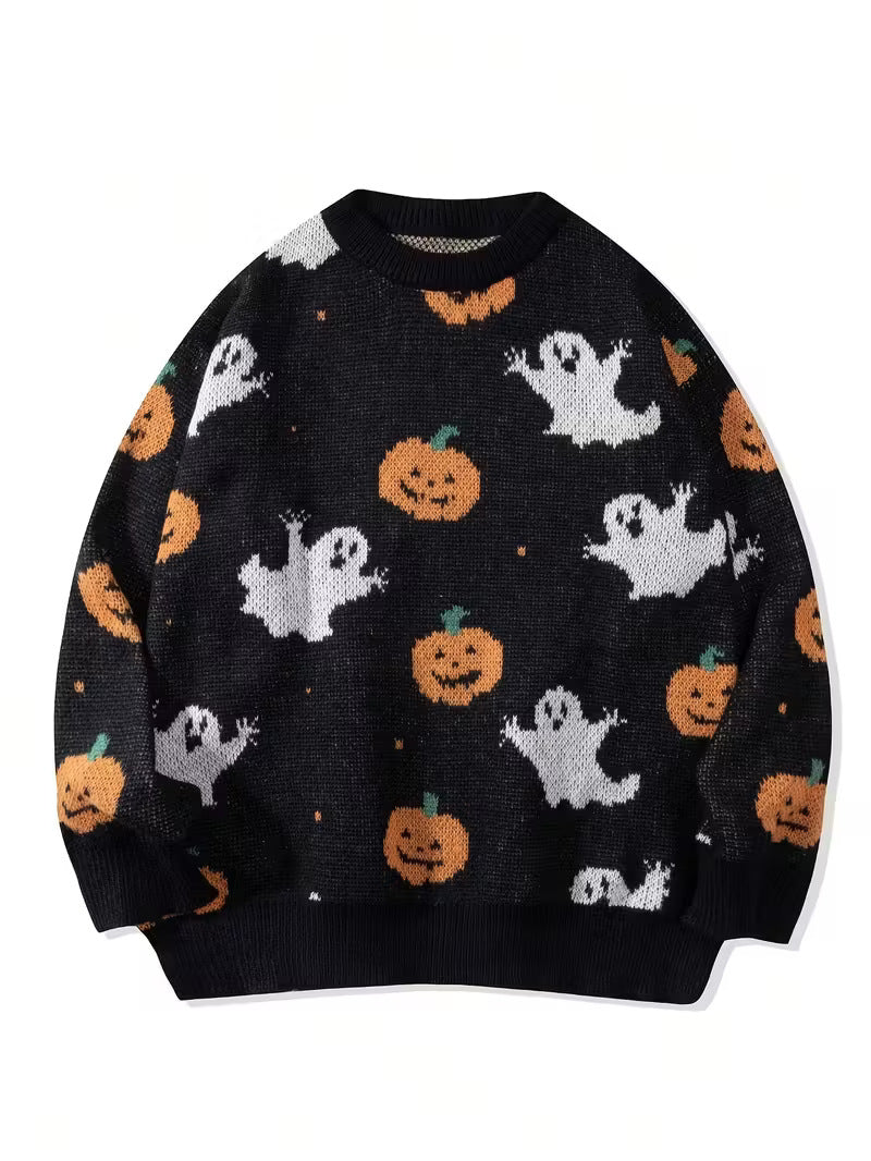 Faux Fur Men's Halloween New Autumn And Winter Loose Round Neck Pullover