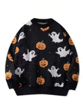 Faux Fur Men's Halloween New Autumn And Winter Loose Round Neck Pullover