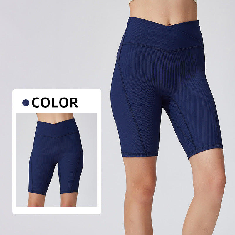 Men's And Women's Same High Elastic Multi-pocket High Waist Compression Shorts