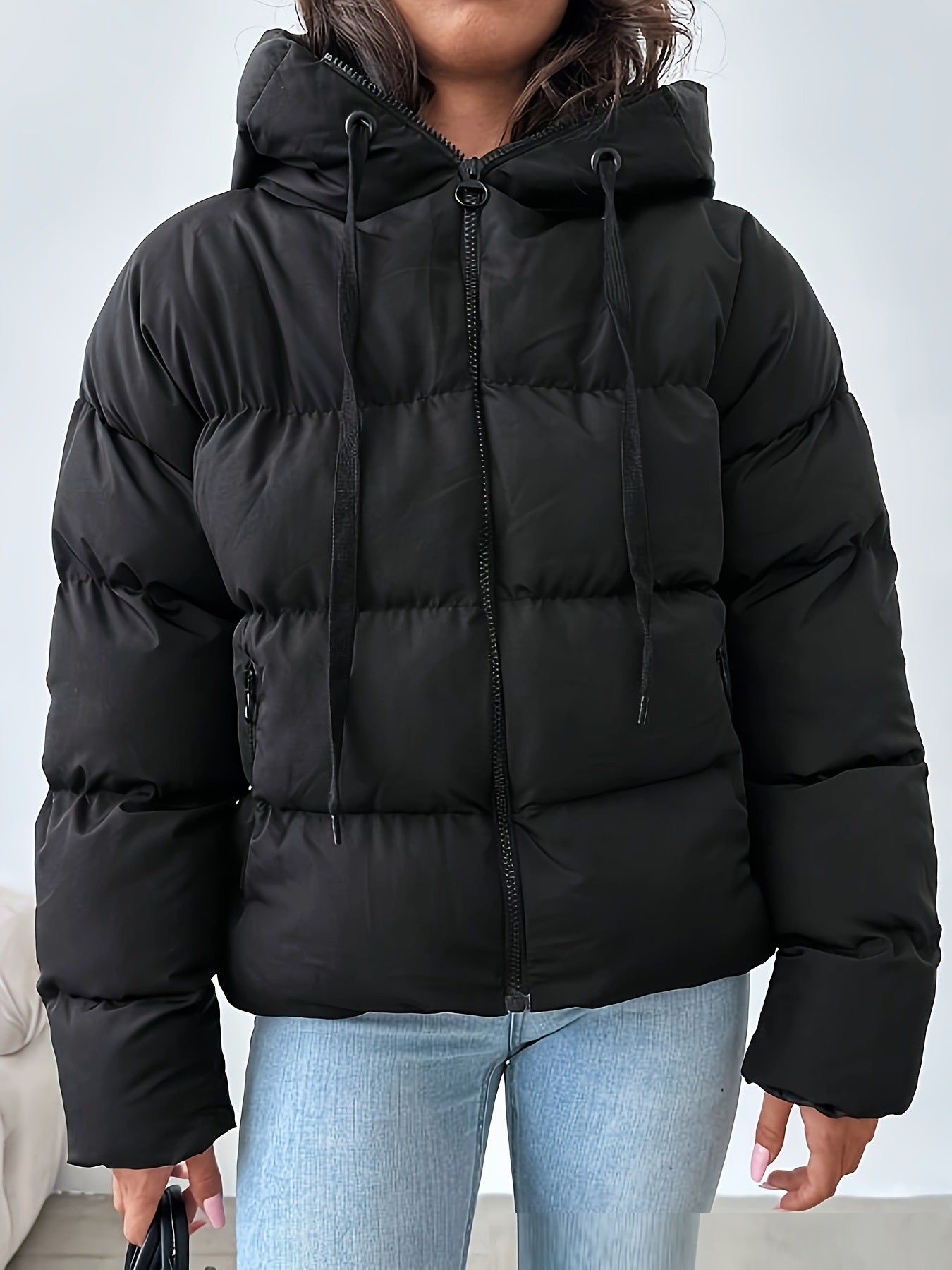 Women's Short Korean-style Loose Oversized Thick Warm Hooded Puffer Jacket