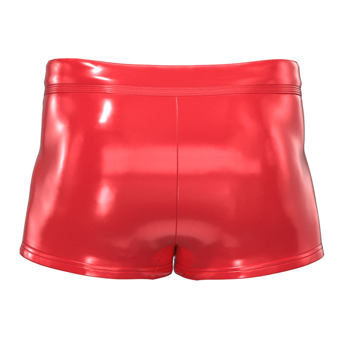 Men's PVC Shiny Leather Boxer Briefs With Open Crotch
