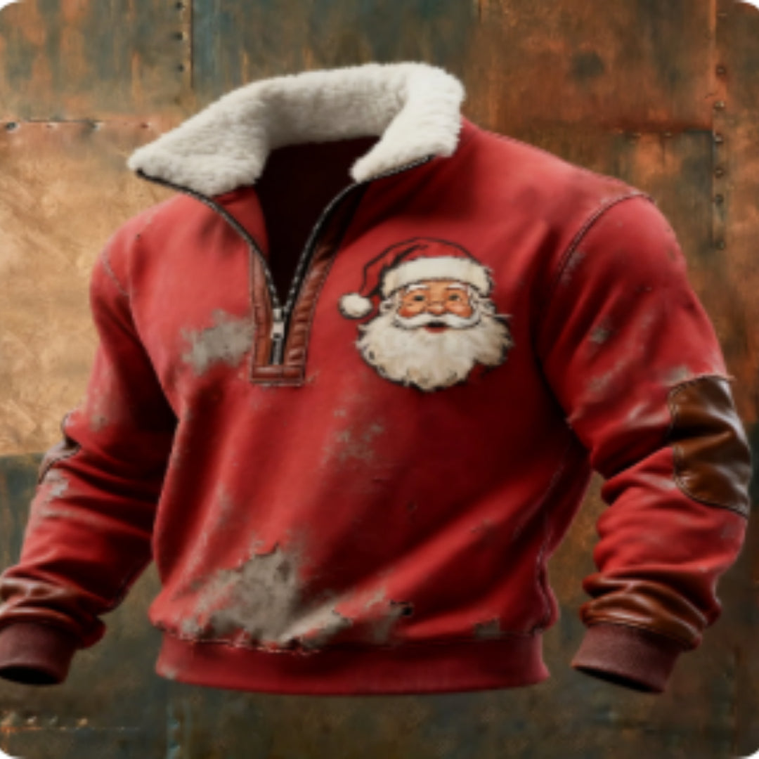 Fleece-lined Sweatshirt, Cross-border Long-sleeved Pullover, Printed Menswear