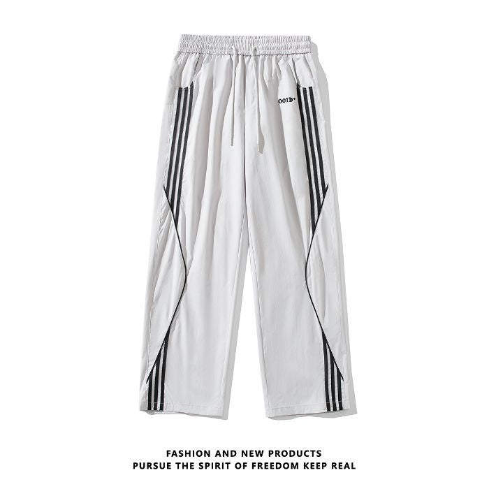 Thin Ice Silk Outdoor Work Clothes Straight Casual Pants