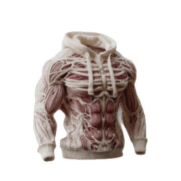 Simple Digital Print Long Sleeve Men's Hooded Sweatshirt