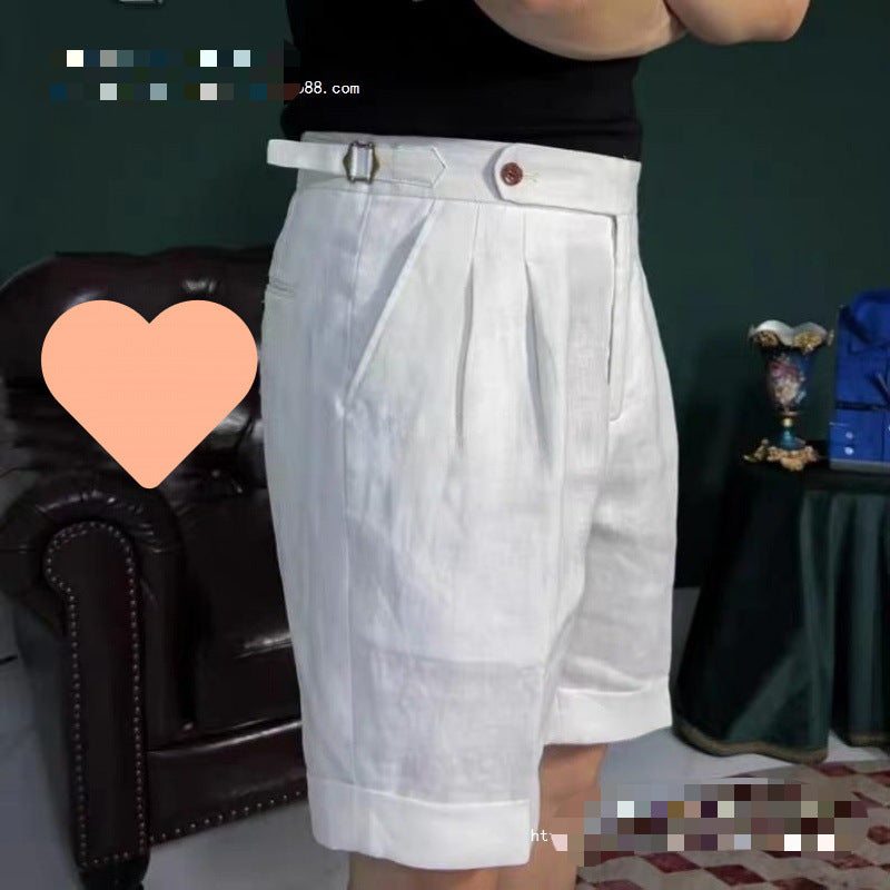 Men's Linen Five-point Shorts Thin Cotton And Linen