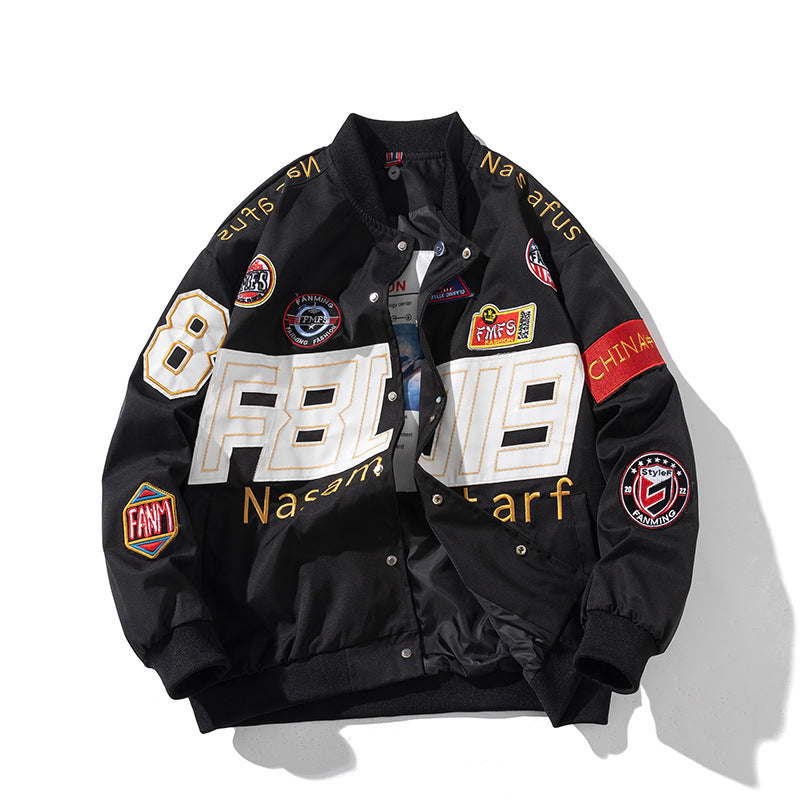 Racing Suit Thick Motorcycle Jacket Embroidered Baseball