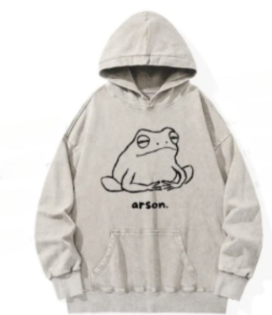 Heavyweight Washed Distressed Loose Casual Sweatshirt