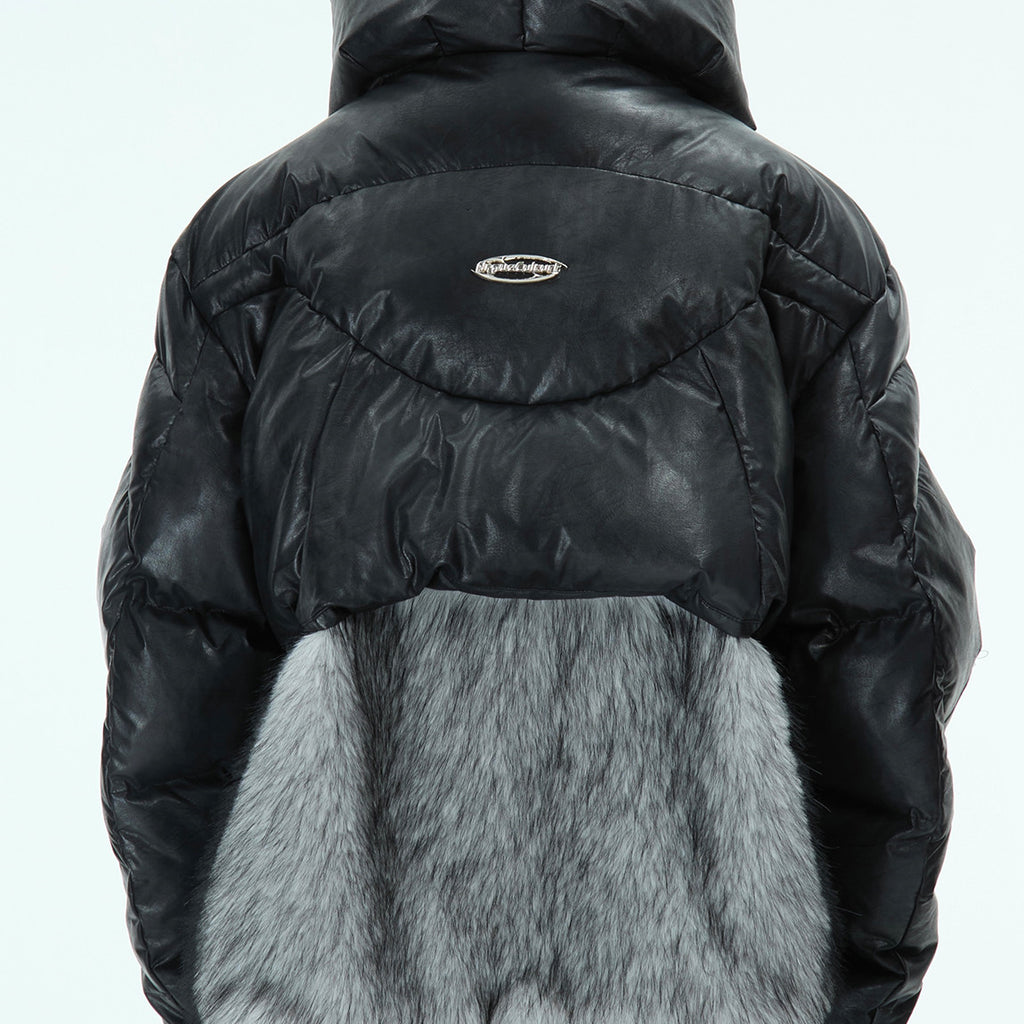 Deconstructing Mountain Carving Fake Two-piece Design Thickened Fur Cotton-padded Clothes
