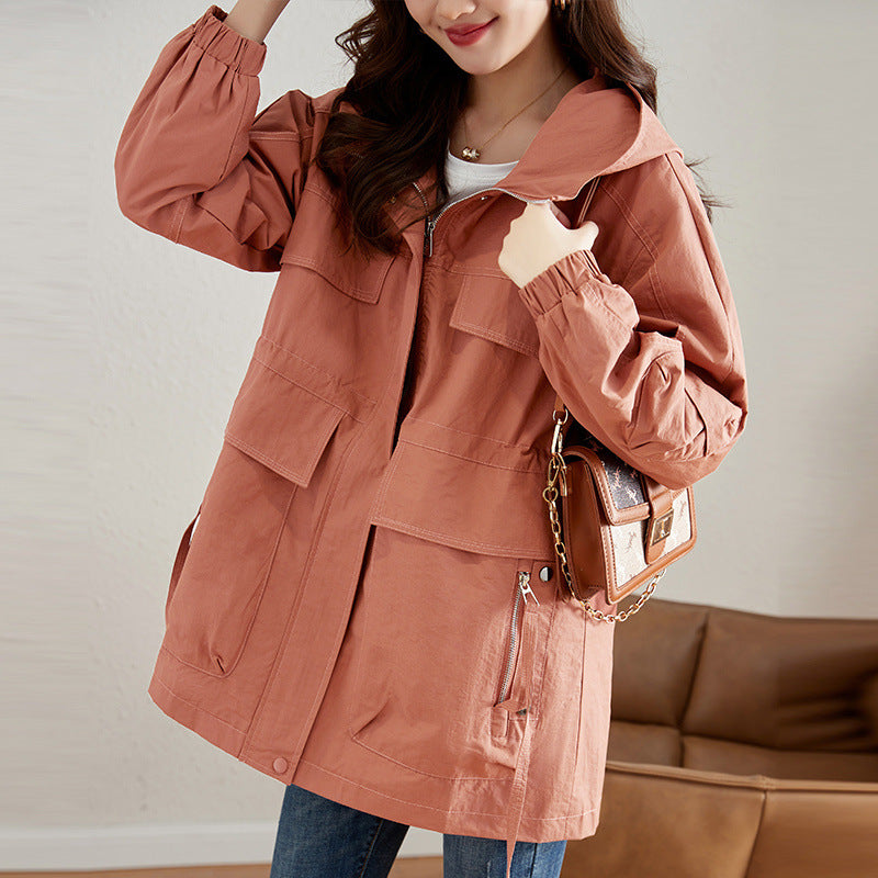 Women's Mid-length Western Style Youthful-looking Trench Coat
