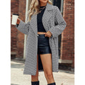 Elegant Suit Collar Long Hidden Hook Wool Coat Women